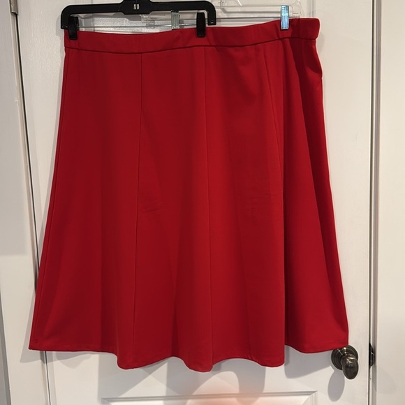 Donna Moore Solid Red Midi A line skirt plus size 2X - Picture 4 of 6